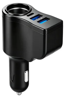 4-in-1 Autolader 66W, USB C PD 30W, 2 USB-A, 12V Zigarettenanzünder