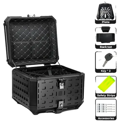 Produktbild von Motorrad Topcase, Aluminiumkonstruktion, 55L Fassungsvermögen, 55L Schwarz