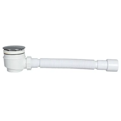 Produktbild von Duschablauf Siphon Ablaufgarnitur Abfluss Duschwanne Duschtasse Duschsiphon flexibles Rohr Ø 50 mm chrom