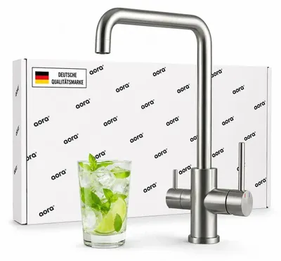 Produktbild von VANTO INOX 3-Wege-Wasserhahn U-Auslauf – Küchenarmatur Edelstahl für gefiltertes Trinkwasser