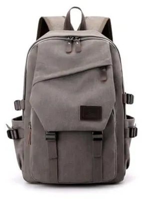 Produktbild von Canvas Rucksack Herren Grau Große Kapazität 15,6 Zoll Laptop Rucksack Arbeit Schulrucksack Reise