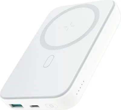 Produktbild von SiGN Magnetische kabellose Mini-Powerbank 10000 mAh, USB-C, USB-A, Weiß