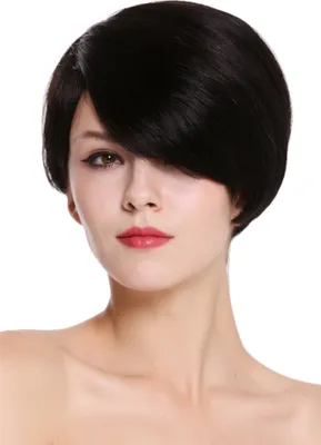 Produktbild von WIG ME UP Echthaar Perücke Scheitel kurz Schwarz RGH-5334-HH-1B