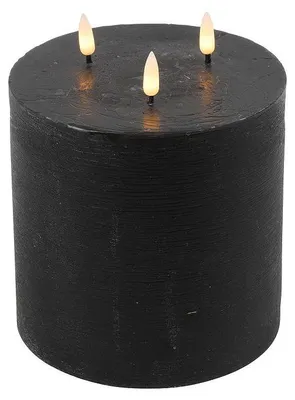Immagine prodotto di Candela LED a colonna Countryfield nera - candela LED d'atmosfera 15x15x17,5 cm