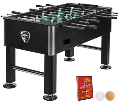 Produktbild von Tischkicker Basic Pro vormontiert 4 Dekorvarianten schadstoff inkl DVD + Bälle Kicker-Tisch Tischfussball 01 Basic-Serie Black