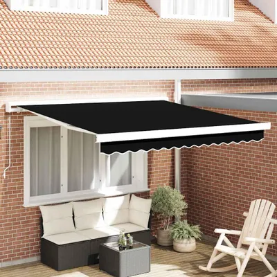 Produktbild von Best Möbel Einziehbare Markise Schwarz 350 x 250 cm Stoff und Metall - Markisen CL3847603 4parcel