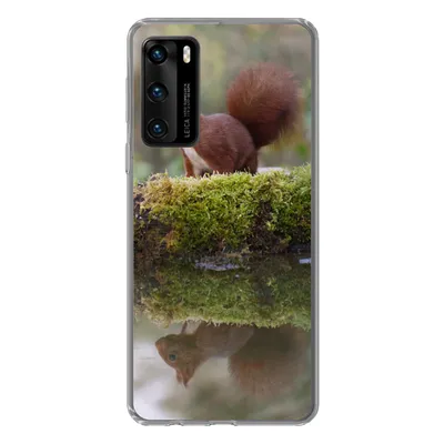 Produktbild von MuchoWow® Handyhülle Schutzhülle Hülle für Huawei P40 Waldtiere - Wasser - Moos Silikon Softcase Handy Hülle - Handytasche