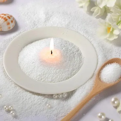 Image de Cire à bougies, 500g, avec 20 mèches, pour fabriquer vos propres bougies | Sable décoratif, cire de paraffine blanche