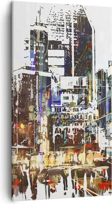 Produktbild von Bild auf Leinwand - Leinwandbild - Stadt Straße Haus - 45x80cm - Wand Bild - Wanddeko - Wandbilder - Leinwanddruck - Bilder - Kunstdruck - Wanddekoration - Leinwand bilder - Wandkunst - PA45x80-3800