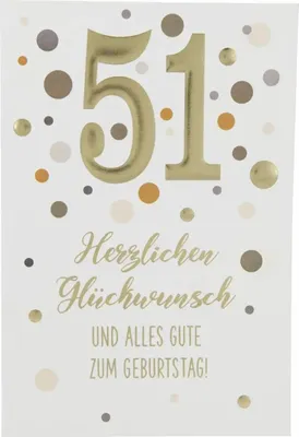 Produktbild von 11566 Depesche Zahlenkarte, Glückwunschkarte-51 Herzlichen Glückwunsch und alles...