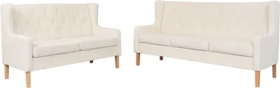 Produktbild von 2-tlg. Sofa-Set Stoff Cremeweiß