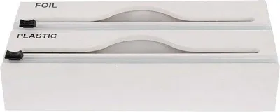Image de Distributeur de film alimentaire, pour une découpe et un rangement efficaces, argent