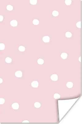 Produktbild von MuchoWow® Poster Illustration eines Musters mit weißen Punkten auf einem rosa Hintergrund 60x90 cm - Wanddekoration