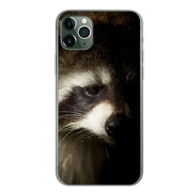 Produktbild von MuchoWow® Handyhülle Schutzhülle Hülle für iPhone 11 Pro Max Waschbär - Wilde Tiere - Schwarz Silikon Softcase Handy Hülle - Schutz