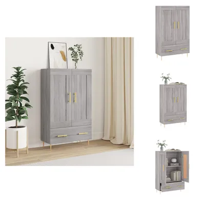 Obrázek produktu pro vidaXL Highboard Grey Sonoma 69,5x31x115 cm Materiál na bázi dřeva - Příborníky