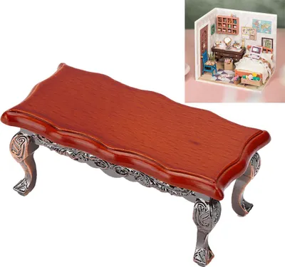 Image de 1:12 Maison de poupée miniature Table basse simulée Mini meubles Modèle Accessoires pour jouetsLong