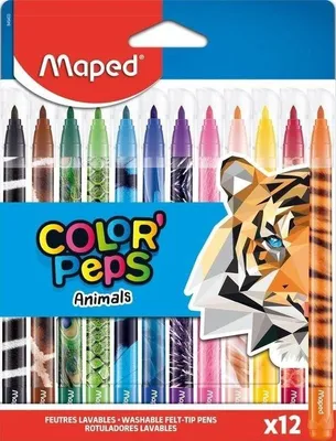 Productafbeelding van Maped 845403 Maped Fiberstiften COLOR'PEPS Dieren, etui met 12 stuks