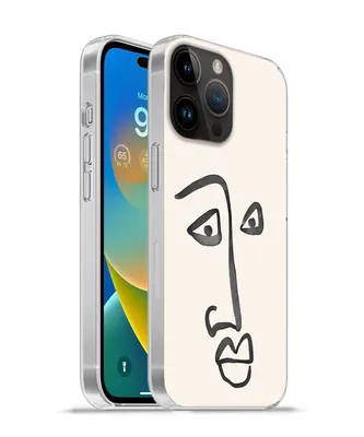 Produktbild von MuchoWow® Handyhülle Schutzhülle Hülle für Apple iPhone 14 Pro Max Gesicht - Augen - Strichzeichnung Silikon Softcase Handy Hülle - Hardcover
