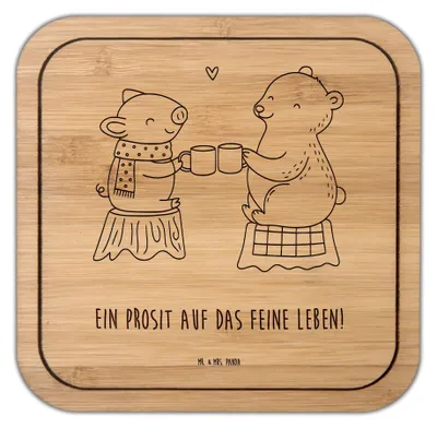 Produktbild von Mr. & Mrs. Panda kork untersetzer Glühschwein Sause - Transparent - Geschenk, gläseruntersetzer, Tischuntersetzer, Bär, Alles Gute, Tassenuntersetzer, Coaster, Prost