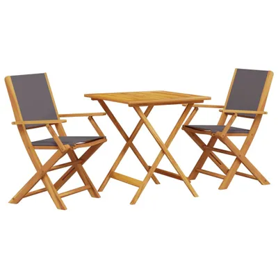 Produktbild von 3-tlg. Bistro-Set Anthrazit Stoff und Massivholz