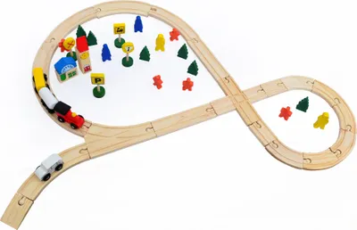 Produktbild von Eisenbahnset Holz 48 Teile