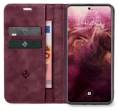 Produktbild von Handy Hülle für Samsung Galaxy A56 5G Klapphülle Bookcase Flip Cover Handy Tasche Etui Farbe: Weinrot