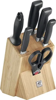 Produktbild von ZWILLING Messerblock mit 6 Messern Vier Sterne 7teilig
