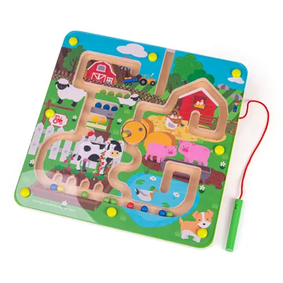 Zdjęcie produktu dla Bigjigs Toys Magnetyczna farma z labiryntem
