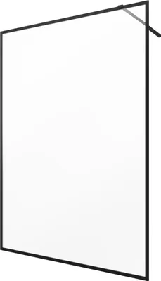 Image de Paroi de Douche 140x200 cm - Cadre et Bras Aluminium NOIR MAT - DARK CONTOURING