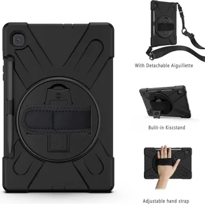 Produktbild von Samsung Galaxy Tab S6 Lite Hülle - Heavy Duty Case mit Schultergürtel - Schwarz