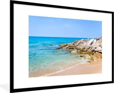 Produktbild von MuchoWow® Gerahmtes Poster Strand - Meer - Tropisch - Sommer 90x60 cm - Poster mit Schwarzem Bilderrahmen Wandposter Rahmen Foto Bilder - Wanddekoration - Fotos