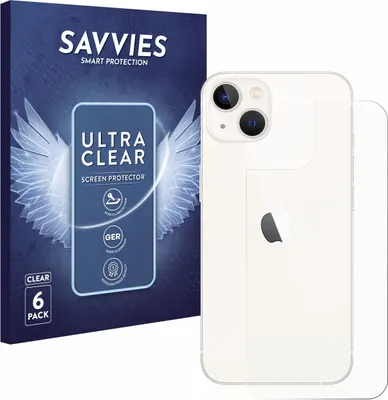 Produktbild von 6x Für Apple iPhone 13 (Rückseite) Schutzfolie Savvies Displayschutz Display Schutz Folie Klar Transparent