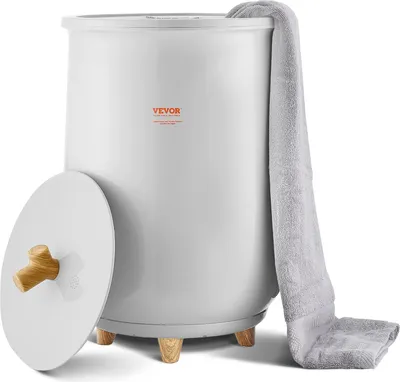 Immagine prodotto di VEVOR scaldasalviette secchio 20 L con luce LED e spegnimento automatico e impostazione della temperatura, scaldasalviette per spa bagno lavanderia grigio, per scaldare gli asciugamani