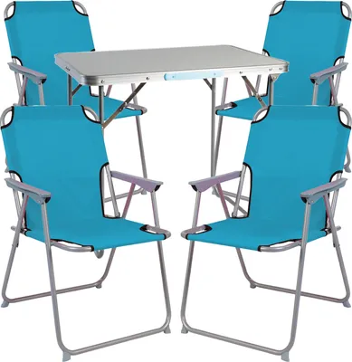 Produktbild von 5-teiliges Campingmöbel Set Alu L70xB50xH59cm petrol