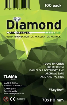 Obrázek produktu pro TLAMA games Obaly na karty Diamond Lime: "Scythe" (70x110 mm) (80 mikronů, 100 ks)