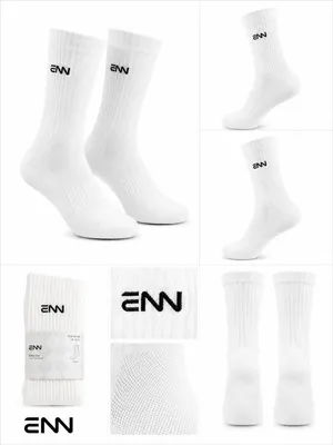 Produktbild von ENN® Everyday 3 Paar Premium Unisex Sportsocken Baumwolle - Weiß - Hochwertig - EU42-46, KI-generiertes Bild
