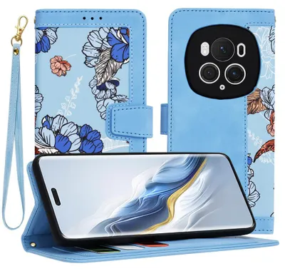 Produktbild von Techsuit FlipCraft Book Wallet Klapphülle mit Kabel für HONOR Magic6 Pro - Vibrant Blue