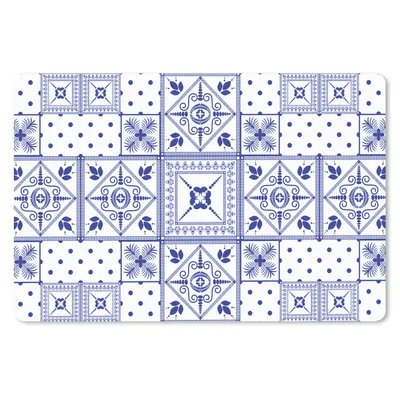 Produktbild von MuchoWow® Schreibtischunterlage Fliesen - Muster - Delfter Blau 60x40 cm - XXL Mauspad - Großes Mauspad