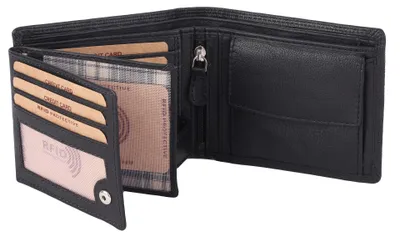 Produktbild von Benthill Geldbörse Herren Echt Leder - Portemonnaie mit RFID-Schutz - Männer Geldbeutel - Portmonee