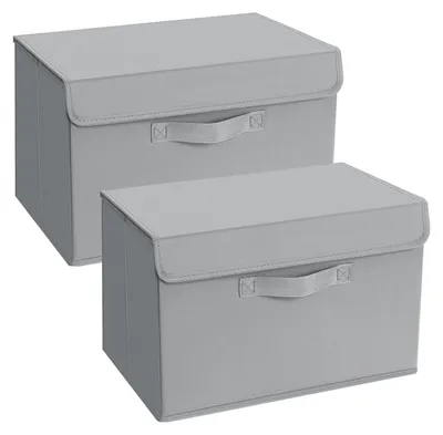 Produktbild von Aufbewahrungsboxen mit Deckel - Faltbare Aufbewahrungsbox - 2 Stück - Praktisches Design