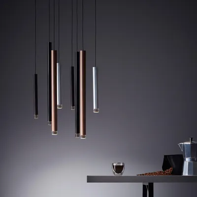 Produktbild von LED 8flammige Hängelampe - Pendelleuchte 3-Stufendimmer - Wandschalter