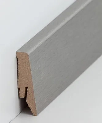 Produktbild von Sockelleiste MDF 18 x 58 x 2500 mm Silber zum Kleben, Clipsen, Schrauben & Nageln MDF-Kern foliert Fußleiste by PROVISTON 12.5 Meter | 5 Stück