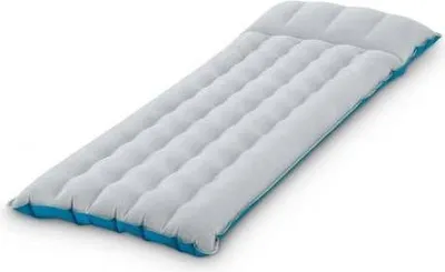Zdjęcie produktu dla Materac dmuchany kempingowy Intex Fibertech, 1-osobowy, 184 x 67 x 17 cm, Wytrzymały laminowany winyl, Szary
