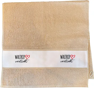 Produktbild von Huuraa Handtuch Waltrop verliebt 50x100cm Sand Baumwolle Handtuch Geschenkidee