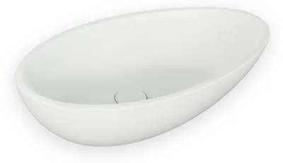 Image de VOLAE - Vasque ovale à poser - Blanc - Design Elégant et Raffiné à Entretien Facile