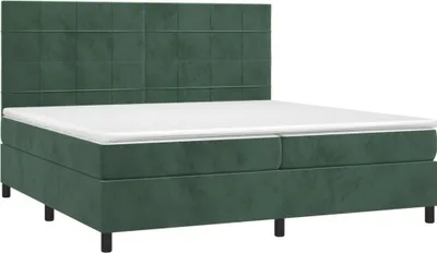 Produktbild von vidaXL Boxspringbett mit Matratze Dunkelgrün 200x200 cm Samt