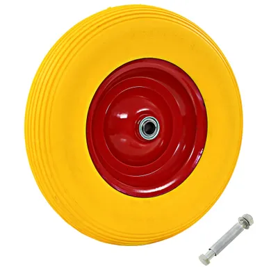 Immagine prodotto di Vidaxl-Schubkarreen mit Achse 4,00-8 390 mm fester PU