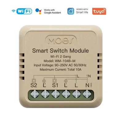 Obrázek produktu pro Tuya WiFi Intelligent Switch Dimmer DIY Module Light Switch Mobile Phone APP Dálkové ovládání aktivace domácích spotřebičů Kompatibilní s Alexa a Google Assistant pro hlasové ovládání