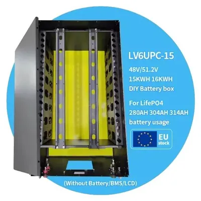 Image de Batterie LiFePO₄ de stockage, capacité de 15 kWh, compatible avec différents systèmes de gestion de batterie (BMS), boîtier de batterie uniquement
