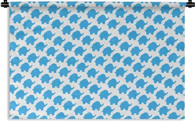 Produktbild von MuchoWow® Wandteppich Wandbehang Blau - Elefant - Design 120x80 cm Tapisserie Dekoration Wandtuch - Wanddekorationen - Wandtücher
